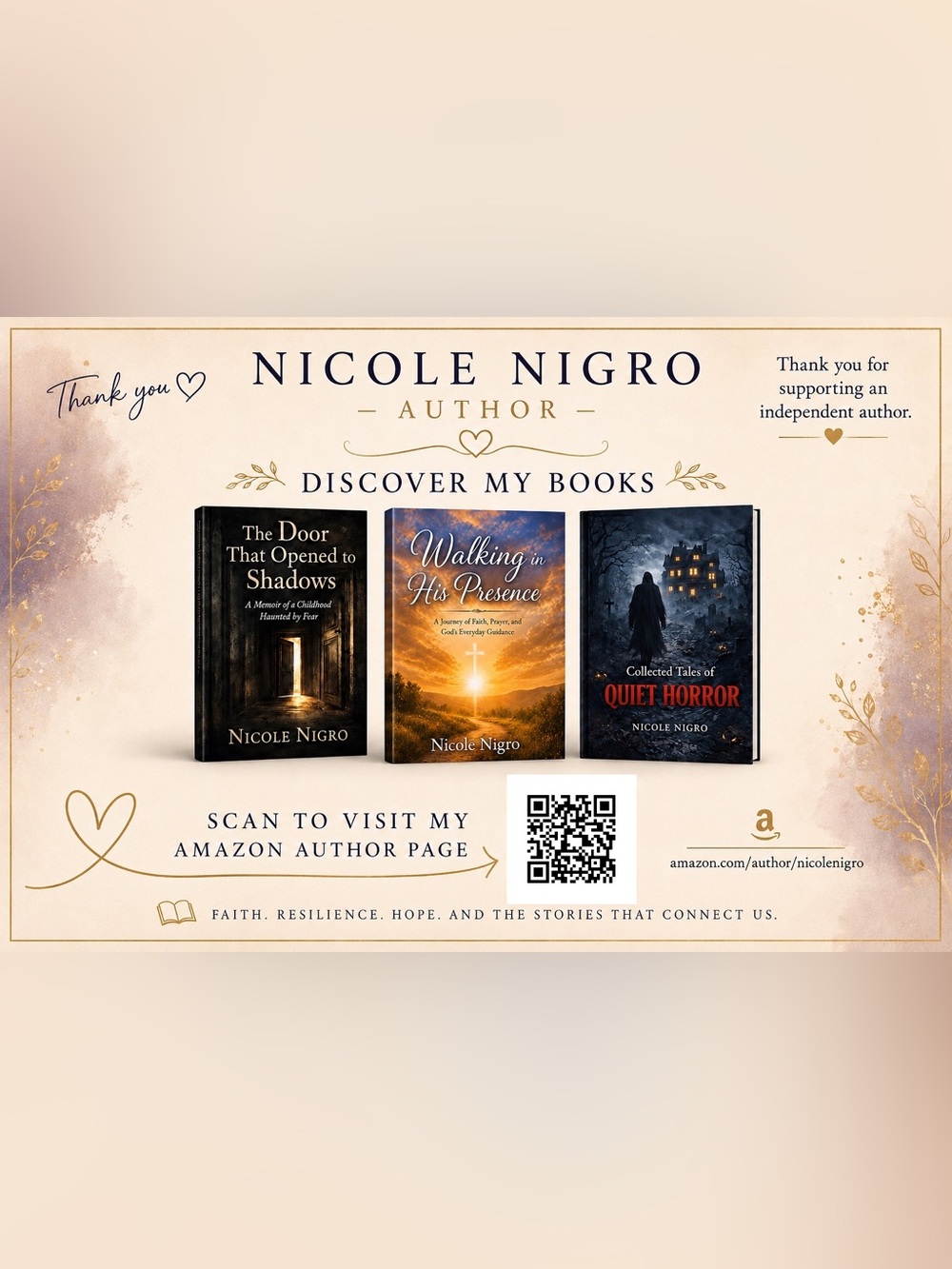 Discover My Books | Author Nicole Nigro | Memoir, Faith & Suspense